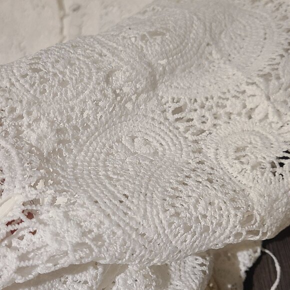 Woven Lace Dress with Puff Sleeves: Romantic Wedding/Beach Party (Shoredarling) - Picture 6 of 7
